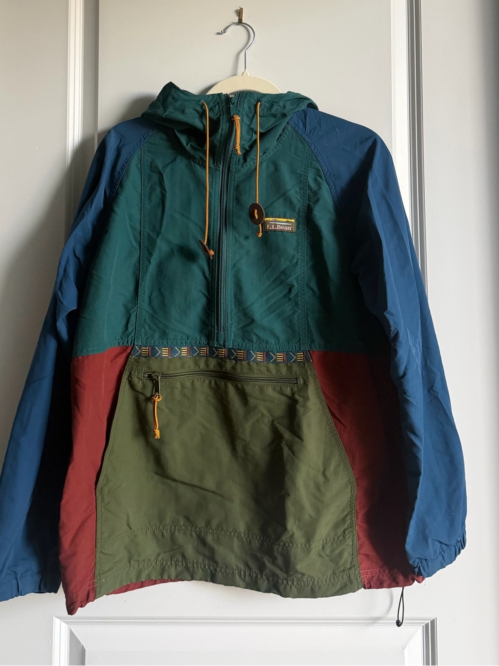 Petite L.L. Bean Windbreaker in Teal, Blue, Olive & Burgundy